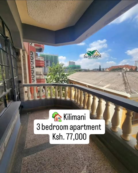 3 bedroom apartment for rent in Kilimani