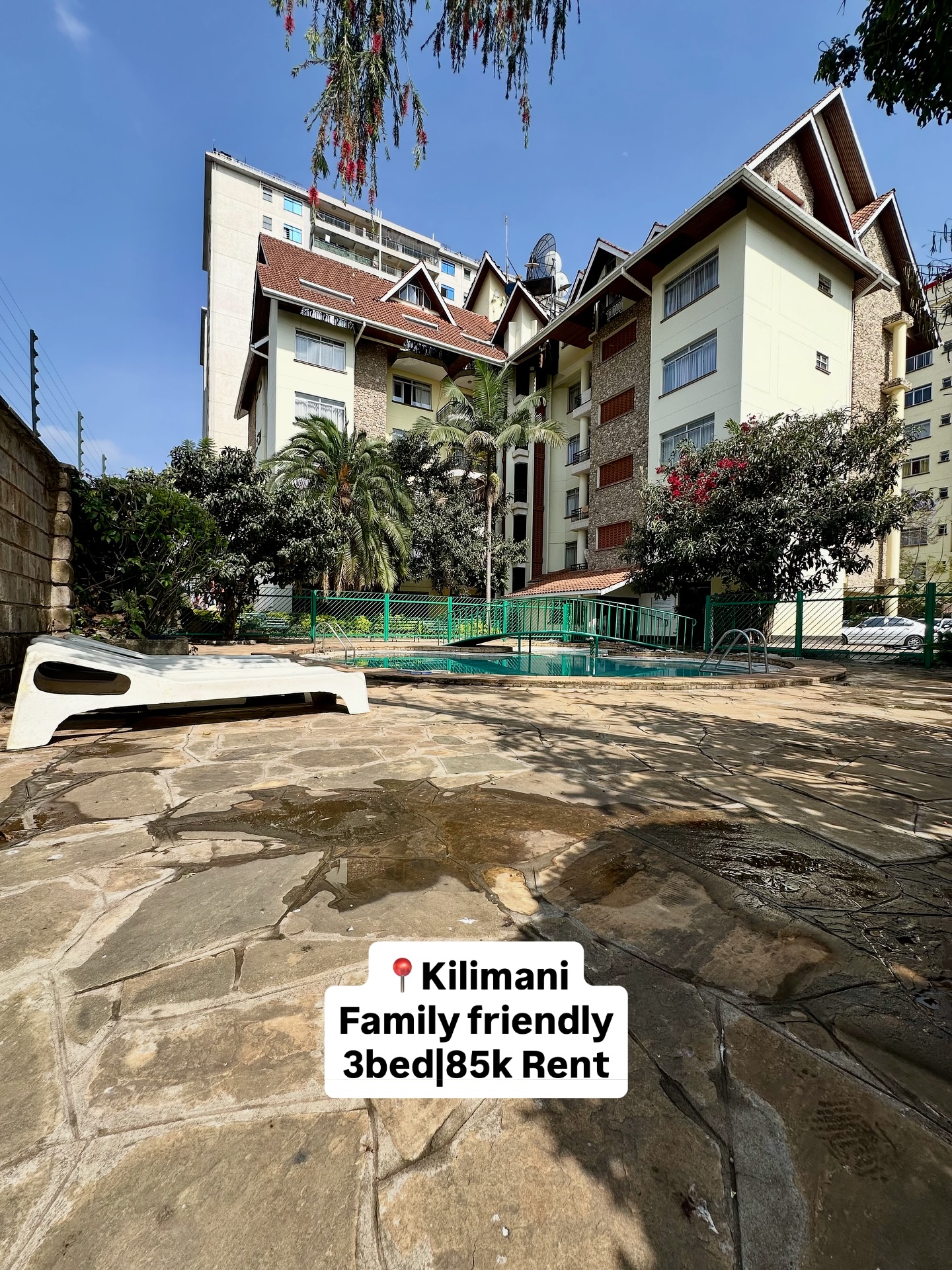 Family friendly 3bedroom apartment to let in Kilimani near Adams Archade