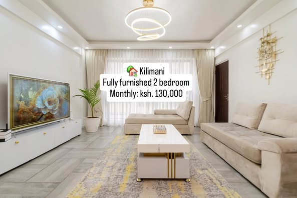 Fully furnished 2 bedroom apartment for rent in Kilimani