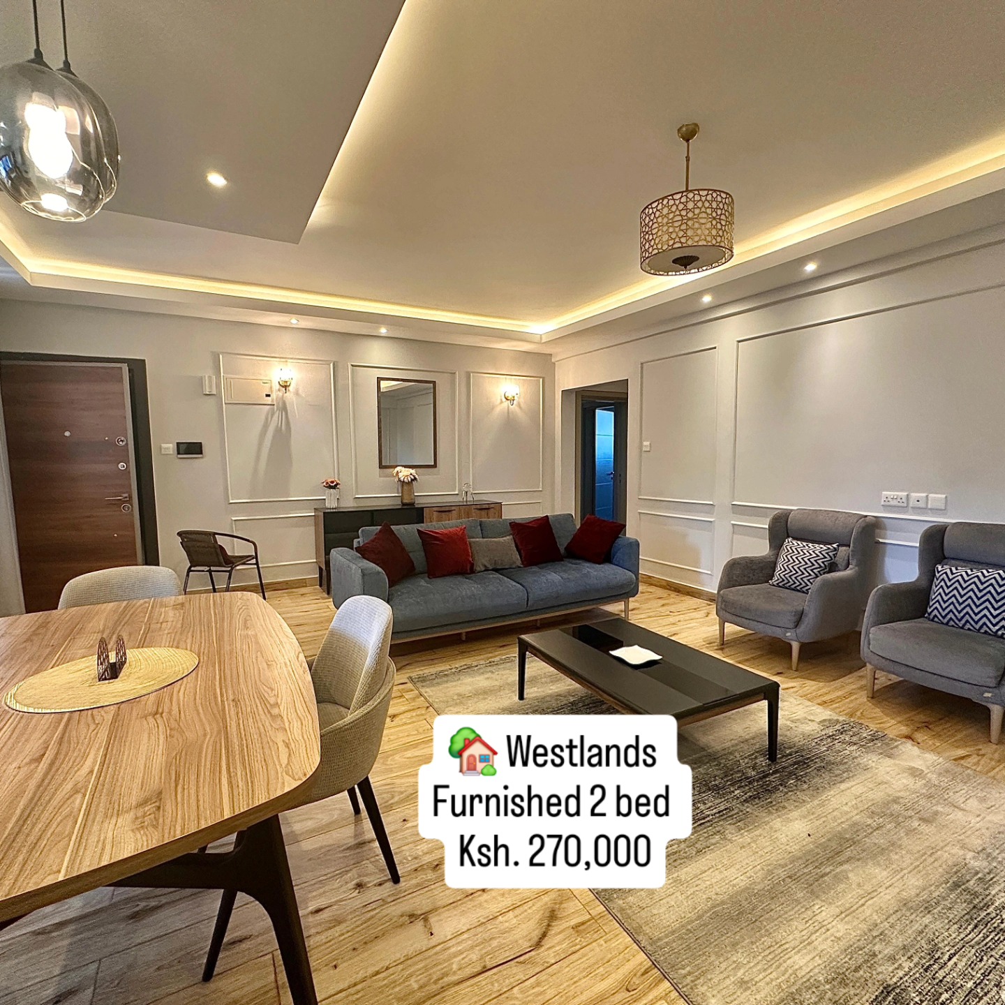 Fully furnished 2 bedroom apartment for rent in westlands