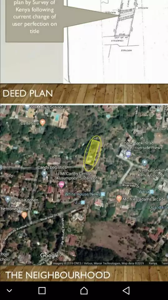 0.75 acre plot for sa;e im Riverside drive Westlands Image