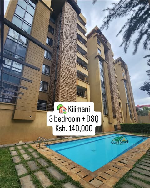 Luxurious 3 bedroom All ensuite + DSQ apartment for rent in Kilimani